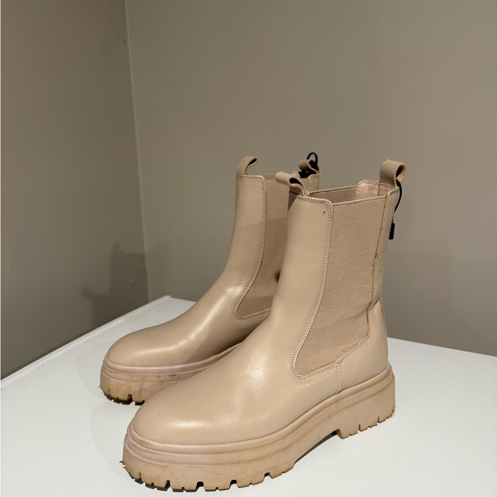 Zara Beige Ankle Boots for Women